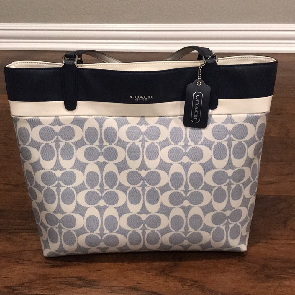 Blue coach handbag